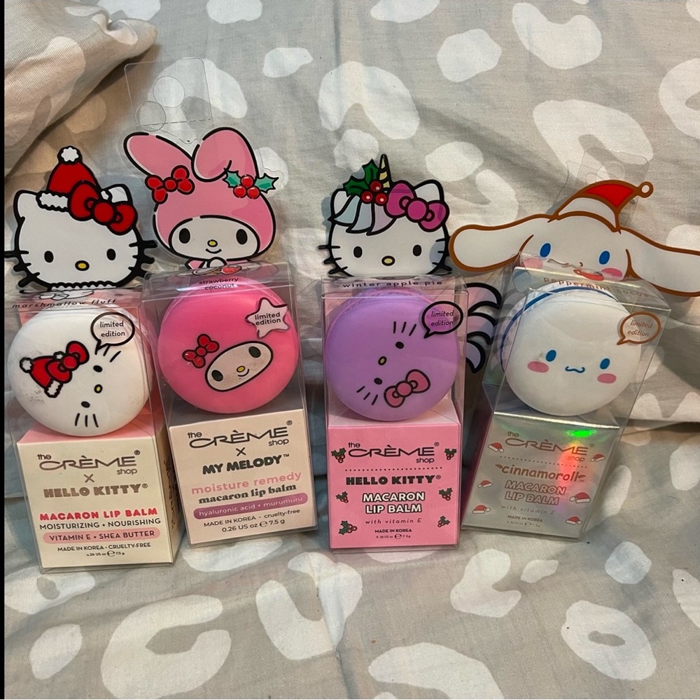 Christmas Hello Kitty Sanrio Macaroon Lip Balm By The Crème Shop BUNDLE